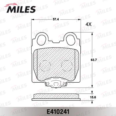 Комплект тормозных колодок, дисковый тормоз MILES E410241 для LEXUS GS