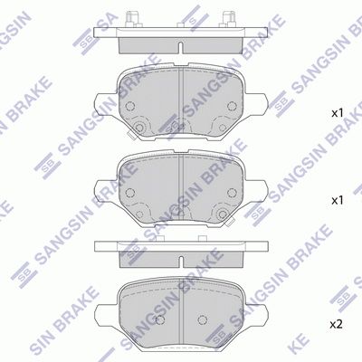 комплект спирачно феродо, дискови спирачки Hi-Q SP4311