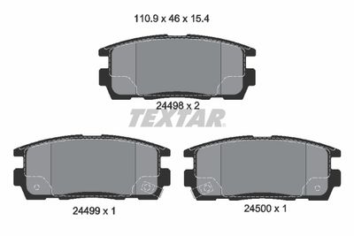 Комплект тормозных колодок, дисковый тормоз TEXTAR 2449801 для GMC TERRAIN