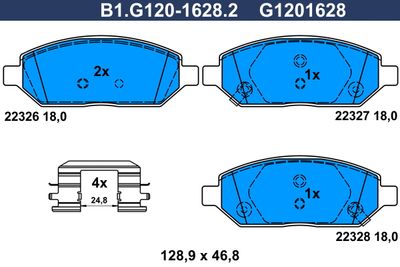 Комплект тормозных колодок, дисковый тормоз GALFER B1.G120-1628.2 для OPEL KARL