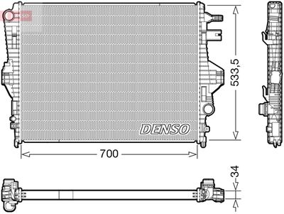 Радиатор, охлаждение двигателя DENSO DRM32050 для PORSCHE CAYENNE