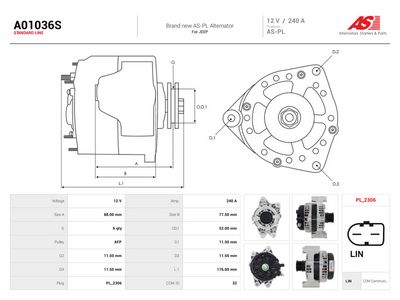 Generator AS-PL A01036S
