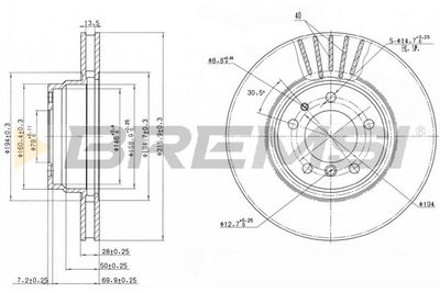 BREMSI CD6624V Тормозные диски  для BMW 7 (E38) 730 i, iL