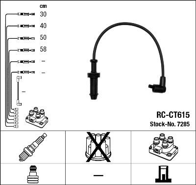 Комплект проводов зажигания NGK 7285 для CITROËN ZX