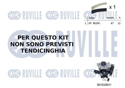 Водяной насос + комплект зубчатого ремня RUVILLE 55B0033 для SKODA KODIAQ