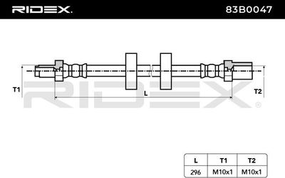 спирачен маркуч RIDEX 83B0047