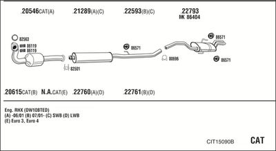 Układ wydechowy WALKER CIT15090B