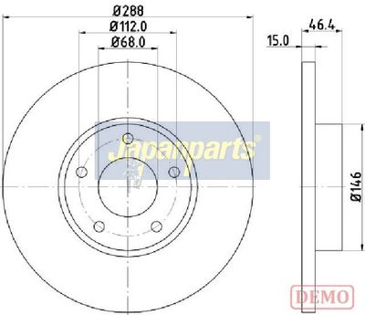 спирачен диск JAPANPARTS DI-0923C