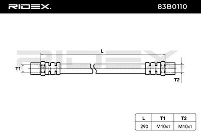 спирачен маркуч RIDEX 83B0110