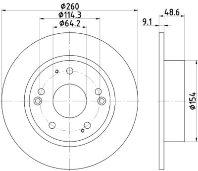 Тормозной диск HELLA 8DD 355 117-091 для ACURA TSX
