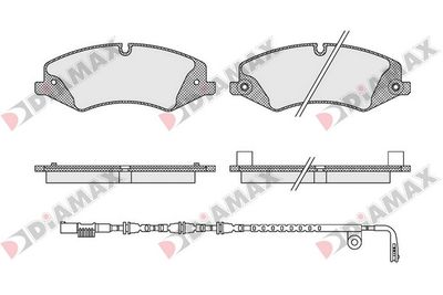 DIAMAX N09509B Тормозные колодки и сигнализаторы  для LAND ROVER DISCOVERY IV (L319) 3.0 TD 4x4