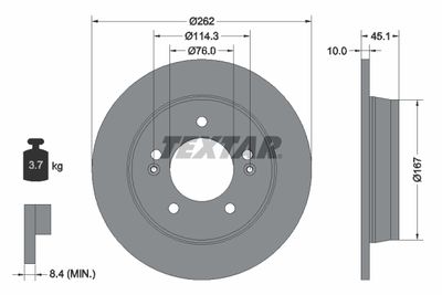 Тормозной диск TEXTAR 92240003 для HYUNDAI VELOSTER