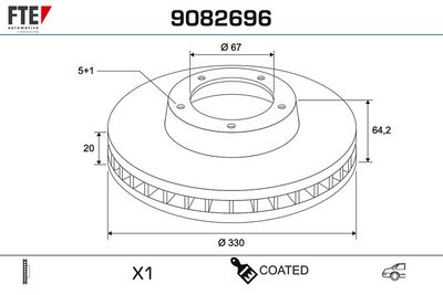 спирачен диск FTE 9082696
