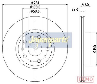 спирачен диск JAPANPARTS DP-0229C
