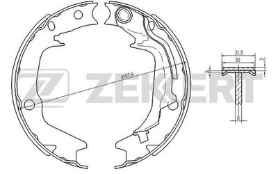 ZEKKERT BK-4442 Ремкомплект барабанных колодок  для HYUNDAI XG (Хендай Xг)