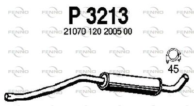 Средний глушитель выхлопных газов FENNO P3213 для LADA TOSCANA