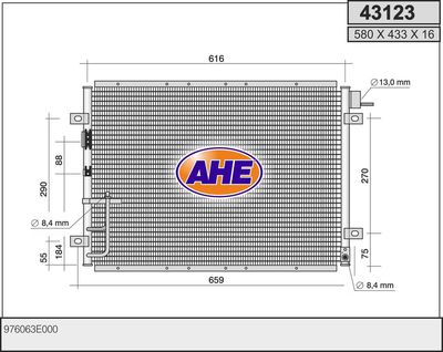 Конденсатор, кондиционер AHE 43123 для KIA SORENTO