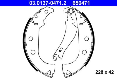Комплект тормозных колодок ATE 03.0137-0471.2 для FIAT STRADA