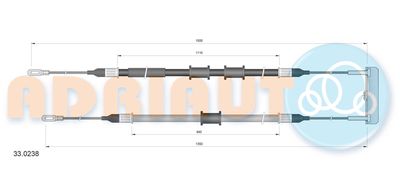 Тросик, cтояночный тормоз ADRIAUTO 33.0238 для OPEL CALIBRA