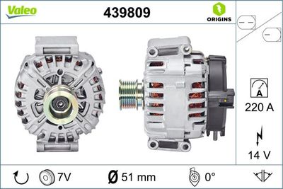 Генератор VALEO 439809 для MERCEDES-BENZ SPRINTER