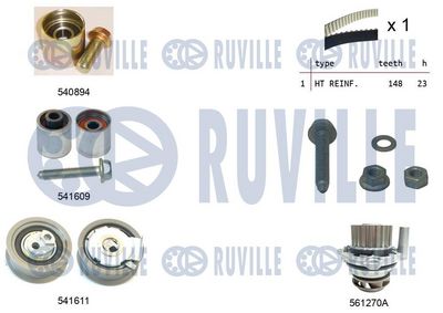 водна помпа+ к-кт ангренажен ремък RUVILLE 5503192