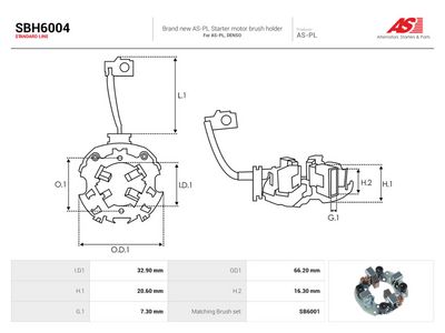 Børsteholder, starter AS-PL SBH6004