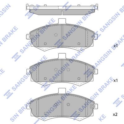Комплект тормозных колодок, дисковый тормоз Hi-Q SP1734 для HYUNDAI MATRIX