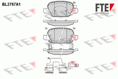 Комплект тормозных колодок, дисковый тормоз FTE BL2767A1 для FIAT PANDA