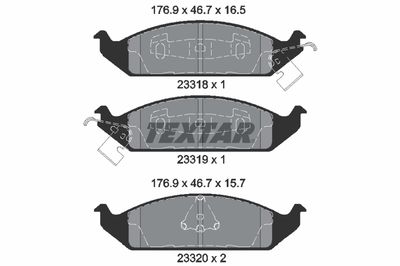 Комплект тормозных колодок, дисковый тормоз TEXTAR 2331801 для DODGE STRATUS