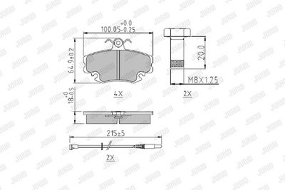 BREMSBELAGSATZ SCHEIBENBREMSE JURID 571526J 1