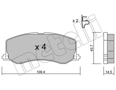 Комплект тормозных колодок, дисковый тормоз METELLI 22-0417-0 для SUZUKI SWIFT