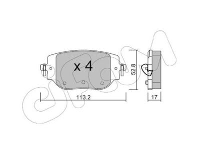 комплект спирачно феродо, дискови спирачки CIFAM 822-1346-0