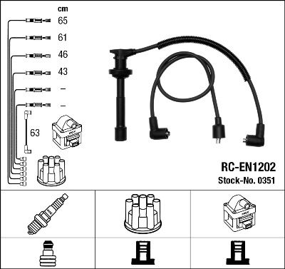 Комплект проводов зажигания NGK 0351 для NISSAN SERENA