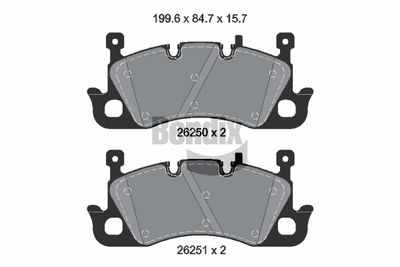 комплект спирачно феродо, дискови спирачки BENDIX Braking BPD2635