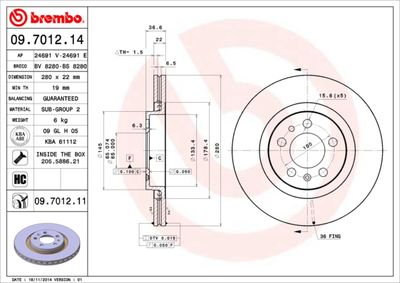 Brake Disc 09.7012.14