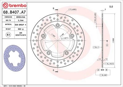 Kočni disk BREMBO 68B407A7