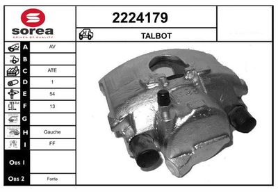 Тормозной суппорт EAI 2224179 для TALBOT 1307-1510