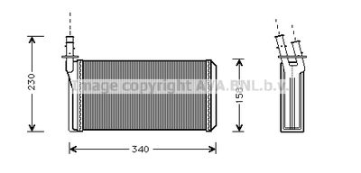 AVA QUALITY COOLING LC6074 Радиатор печки  для LANCIA KAPPA (Лансиа Kаппа)