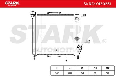 радиатор, охлаждане на двигателя STARK SKRD-0120251
