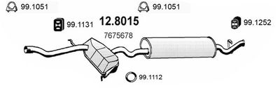 Средний / конечный глушитель ОГ ASSO 12.8015 для FIAT TEMPRA