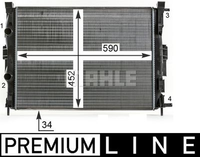 MAHLE CR 41 000P Радиатор охлаждения двигателя для RENAULT SCÉNIC
