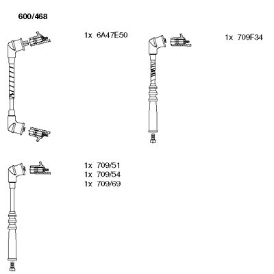 Комплект проводов зажигания BREMI 600/468 для TOYOTA 4 RUNNER