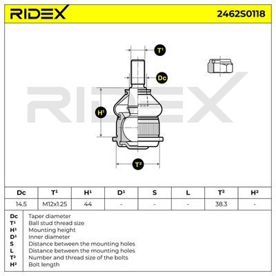 Шарнири RIDEX 2462S0118
