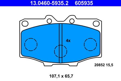 Комплект тормозных колодок, дисковый тормоз ATE 13.0460-5935.2 для TOYOTA LAND CRUISER