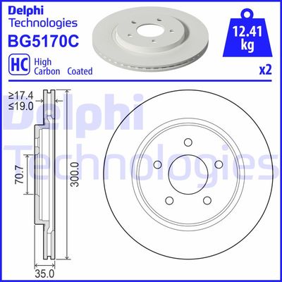 Bromsskiva DELPHI BG5170C