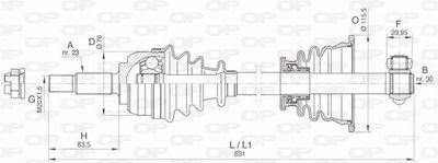 OPEN PARTS DRS6483.00 Полуось в сборе для RENAULT TWINGO II (CN0_) 1.2 16V (CN04, CN0A, CN0B)