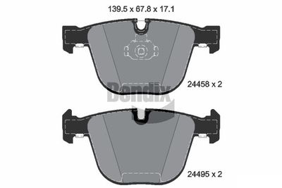 комплект спирачно феродо, дискови спирачки BENDIX Braking BPD2154