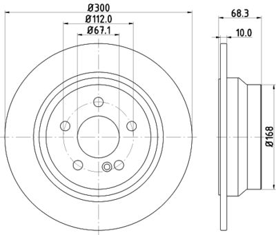 Тормозной диск HELLA 8DD 355 108-841 для MERCEDES-BENZ CLS