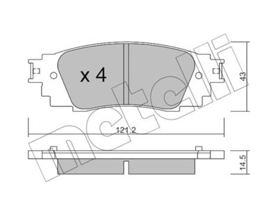 Комплект тормозных колодок, дисковый тормоз METELLI 22-1089-0 для LEXUS UX