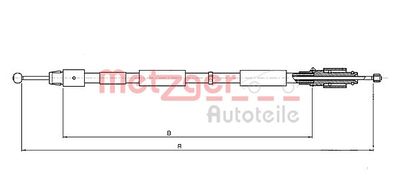 Tažné lanko, parkovací brzda METZGER AUTOTEILE 10.7634